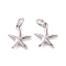 Brass Charms, with Jump Ring, Cadmium Free & Lead Free, Starfish, Platinum, 12x10.5x2mm, Hole: 3mm