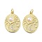 Brass Micro Pave Cubic Zirconia Pendants, Oval with Sun Charms, with ABS Imitation Pearls, Rack Plating, Lead Free & Cadmium Free, Long-Lasting Plated, with Jump Ring, Real 18K Gold Plated, 23x16x4.5mm, Hole: 3.4mm