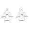 Non-Tarnish 201 Stainless Steel Pendants, Angel, Stainless Steel Color, 23x19x2mm, Hole: 2.5mm