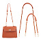 2Pcs 2 Style Imitation Leather Bag Handles, with Alloy Chain & Swivel Clasp, Sienna, 62.9~100.5x1.8cm, 1pc/style