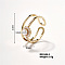 Chic Geometric Brass Open Cuff Ring, Cute and Elegant Hand Accessory, Golden