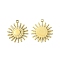 304 Stainless Steel Charms, Sun Charms, Real 14K Gold Plated, 14.5x12.5x1.6mm, Hole: 1mm