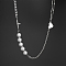 Stylish Stainless Steel Chain Pearl Necklace for Daily Unisex Wear, Stainless Steel Color, 17.72 inch(45cm)