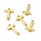 Rack Plating Brass Letter Connector Charms, for Personalized Name Necklace Making, Real 18K Gold Plated, Long-Lasting Plated, Cadmium Free & Nickel Free & Lead Free, Letter.T, 14x8.5x1.5mm, Hole: 1mm