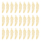 Rack Plating 201 Stainless Steel Pendants, Etched Metal Embellishments, Nickel Free, Feather, Real 18K Gold Plated, 22.5x6x0.4mm, Hole: 1.2mm, 40pcs/box