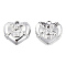 Non-Tarnish 201 Stainless Steel Pendants, Locked Heart Charm, Stainless Steel Color, 19.5x20x3.5mm, Hole: 1.8mm