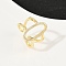 Brass Micro Pave Cubic Zirconia Cuff Rings for Women, Oval, Rack Plating, Long-Lasting Plated, Lead Free & Cadmium Free, Real 18K Gold Plated, 21mm