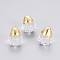 Faceted Glass Pendants, with Brass Findings, Acorns, Golden, 30~32x20~21mm, Hole: 1.8mm