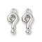 Alloy Pendants, Question Mark and Exclamation Point Charms, Lead Free & Cadmium Free & Nickel Free, Rack Plating, Platinum, 13x5.5x2.5mm, Hole: 1.2mm