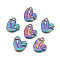 Rainbow Color Alloy Pendants, Cadmium Free & Lead Free, Monkey, 18x15x3mm, Hole: 1.6mm
