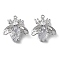 Brass Glass Charms, Bee, Real Platinum Plated, 15x14x5.5mm, Hole: 1mm