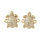 Brass Micro Pave Clear Cubic Zirconia Sea Animal Connector Charms, Real 18K Gold Plated, Rack Plating, Long-Lasting Plated, Cadmium Free & Lead Free, Turtle, 12.5x11.5x2.5mm, Hole: 1.2mm
