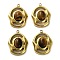Natural Tiger Eye Pendants, 304 Stainless Steel Oval Charms, Golden, 20.5x16x6.5mm, Hole: 1.5mm