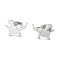 Non-Tarnish Cute Little Animal Theme 304 Stainless Steel Stud Earrings, Elephant, 12x8mm