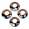 Opaque Resin & Walnut Wood Pendants, with Shell Chips, Two Tone, Donut, Black, 38x3mm, Hole: 2mm