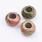 Natural Unakite European Beads, Large Hole Beads, Rondelle, 12x6~7mm, Hole: 5mm