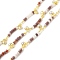 Handmade Round Glass Beaded Chain, with Gold Plated Brass Chains and CCB Pearl Charms, Long-Lasting Plated, Soldered, with Spool, Indian Red, 25x3mm