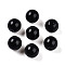 Opaque Solid Color Glass Beads, Round, Black, 8~8.5mm, Hole: 1.2~1.6mm, about 1420pcs/1000g