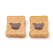 Resin Cabochons, Biscuits, Sandy Brown, 16x13x6mm
