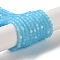 Imitation Jade Glass Beads Strands, Half AB Color Plated, Faceted, Frosted, Rondelle, Deep Sky Blue, 3.5~3.8x3mm, Hole: 1mm, about 105~110pcs/strand, 29~31cm
