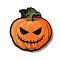 Halloween Single Face Printed Wood Pendants, Pumpkin Charms, Dark Orange, 48x45.5x2.5mm, Hole: 2.5mm