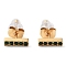 Round Stainless Steel Micro Pave Cubic Zirconia Stud Earrings for Women