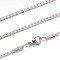 Non-Tarnish 304 Stainless Steel Curb Chain Necklaces, with Lobster Claw Clasps, Stainless Steel Color, 19.2 inch(49cm)
