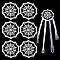 Acrylic String Storage, Knitting Holder, Spider Web, White, 80.5x79x3mm