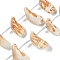 Natural Shell Beads Strands, Shell Shape, Top Drilled, Champagne Gold, 24~33x13~17x6~10mm, Hole: 1.1mm, about 20pcs/strand, 17.91''(45.5cm)