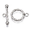 Non-Tarnish 201 Stainless Steel Toggle Clasps, Textured, Ring, Stainless Steel Color, Ring: 19x15x2mm, Hole: 2mm, Bar: 25x7x4mm, Hole: 2mm.
