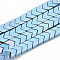 Electroplate Non-magnetic Synthetic Hematite Beads Strands, Arrow, Blue Plated, 6x4x2mm, Hole: 0.8mm, about 95pcs/strand, 16.1 inch