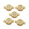 Brass Micro Pave Clear Cubic Zirconia Connector Charms, Flower Links, Cadmium Free & Nickel Free & Lead Free, Real 18K Gold Plated, 15x10.5x2mm, Hole: 1.2mm