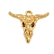 304 Stainless Steel Pendants, Cattle Skull Charms, Golden, 19x23x4mm, Hole: 1.6mm