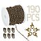 DIY Satellite Chains Jewelry Making Kits, Including 10m Brass Chains, Zinc Alloy Lobster Claw Clasps, Iron Jump Rings & Snap on Bails, Antique Bronze, Chains Links: 2x1.5x0.3mm