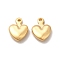 Brass Charms, Cadmium Free & Lead Free, Heart Charm, Real 24K Gold Plated, 9x6.5x2mm, Hole: 1mm