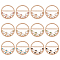 12Pcs 6 Styles Alloy Resin Imitation Pearl Buckles, with Rhinestone, Flat Round, Light Gold, Mixed Color, 38x6mm, Inner Diameter: 31mm, 2pcs/style