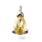 Brass Micro Pave Cubic Zirconia Pendants, Cadmium Free & Nickel Free & Lead Free, Teardrop Charms, Platinum, Gold, 9.5x5x4mm, Hole: 1.4mm
