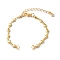 Bracelet Making Accessories, with Brass Heart Link Chains, 304 Stainless Steel Lobster Claw Clasps & Jump Rings & Brass Cubic Zirconia Charms, Golden, 6-1/4 inch(16cm)