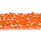 Transparent Electroplate Glass Beads Strands, AB Color Plated, Faceted, Bicone, Orange Red, 4x4mm, Hole: 0.8mm, about 80~85pcs/strand, 30~32cm