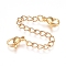 304 Stainless Steel Chain Extender, with Curb Chains and Lobster Claw Clasps, Golden, 71mm, Link: 4x2.8x0.5mm, Clasp: 9.3x6.3x3.3mm