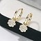 Brass Clear Cubic Zirconia Hoop Earrings, Shell Shape, Real 18K Gold Plated, 20.5x8.5x13.5mm