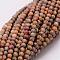 Natural Leopard Skin Jasper Beads Strands, Round, 2mm, Hole: 0.5mm, about 190pcs/strand, 15.55 inch(39.5cm)
