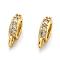Brass Micro Pave Cubic Zirconia Tube Bails, Loop Bails, Oval, Real 18K Gold Plated, 11x6x2.5mm, Hole: 1mm and 5x3mm