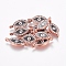 Alloy Rhinestone Links connectors, Cadmium Free & Lead Free, with Enamel, Grade A, Evil Eye, Rose Gold, Black, 26x10x2mm, Hole: 2mm