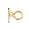Brass Toggle Clasps, Cadmium Free & Nickel Free & Lead Free, Ring, Real 18K Gold Plated, ring: 14x12x2mm, Hole: 1.4mm; bar: 4x18x2mm, hole: 1.4mm