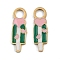 304 Stainless Steel Charms, with Enamel, Ion Plating(IP), Ice Cream Charm, Real 18K Gold Plated, 13x4x1mm, Hole: 2.4mm