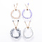 Sparkling Faceted Teardrop Glass Beads Slider Bracelets for Teen Girl Women, Golden, Mixed Color, Inner Diameter: 1-3/4~2-3/4 inch(4.5~7cm)