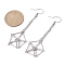 Brass Erring Hooks with Tray, Blank Macrame Pouch Beads Holder Earring Settings, Platinum, 70.5~71x20~21mm