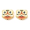 Zinc Alloy Beads, with Enamel, Matte Gold Color, Lion Dance Head, Colorful, 13.5x16x4mm, Hole: 1.8mm