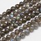 Natural Labradorite Round Bead Strands, Grade A, 6mm, Hole: 1mm, about 66pcs/strand, 15.5 inch
